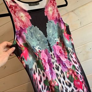 Suzy Shier | Floral & Cheetah Print Dress